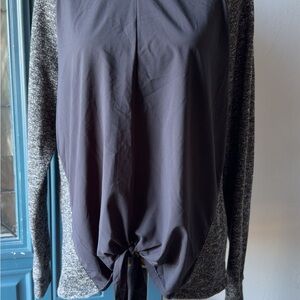 Fabletics Charcoal and Heather Long Sleeve Top
